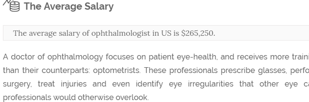 salarysumo how much does an ophthalmologist earn